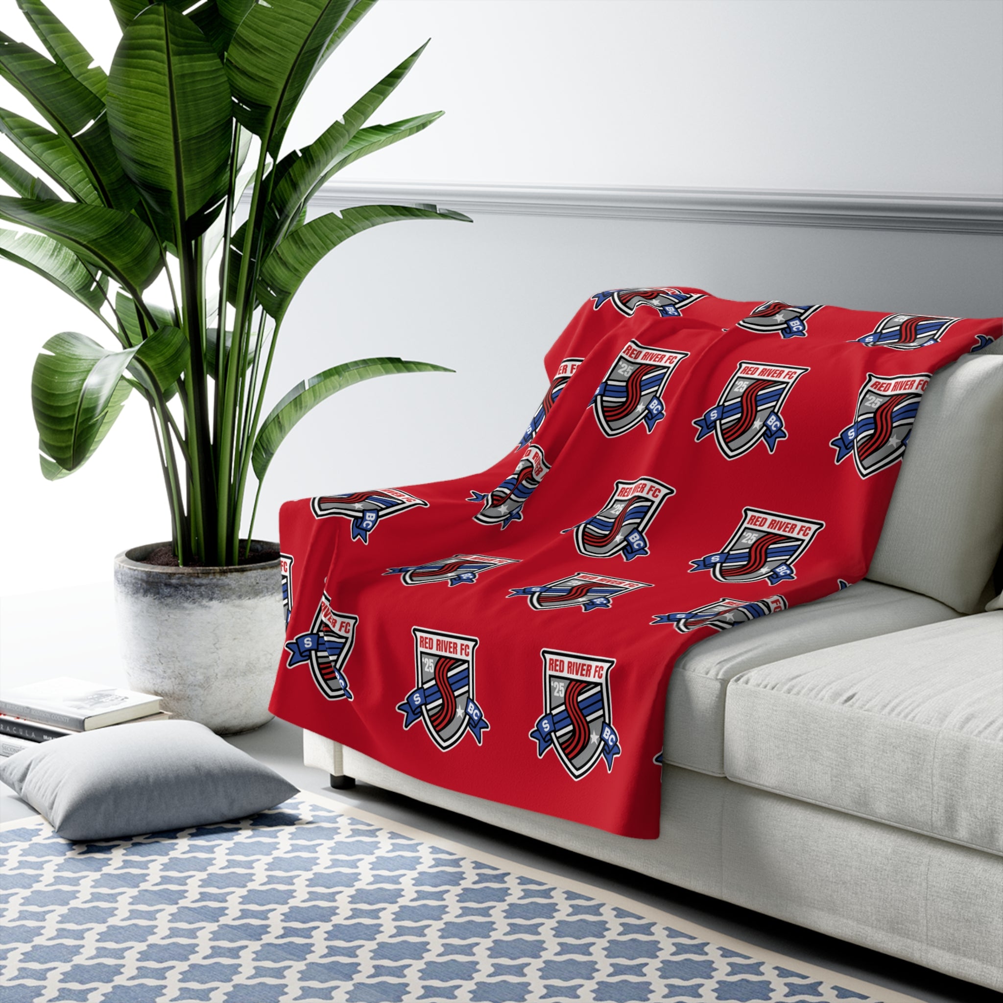 Red River FC Sherpa Fleece Blanket | Crest